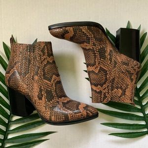 Marc Fisher LTD Alva Pointy Toe Snake Print Bootie